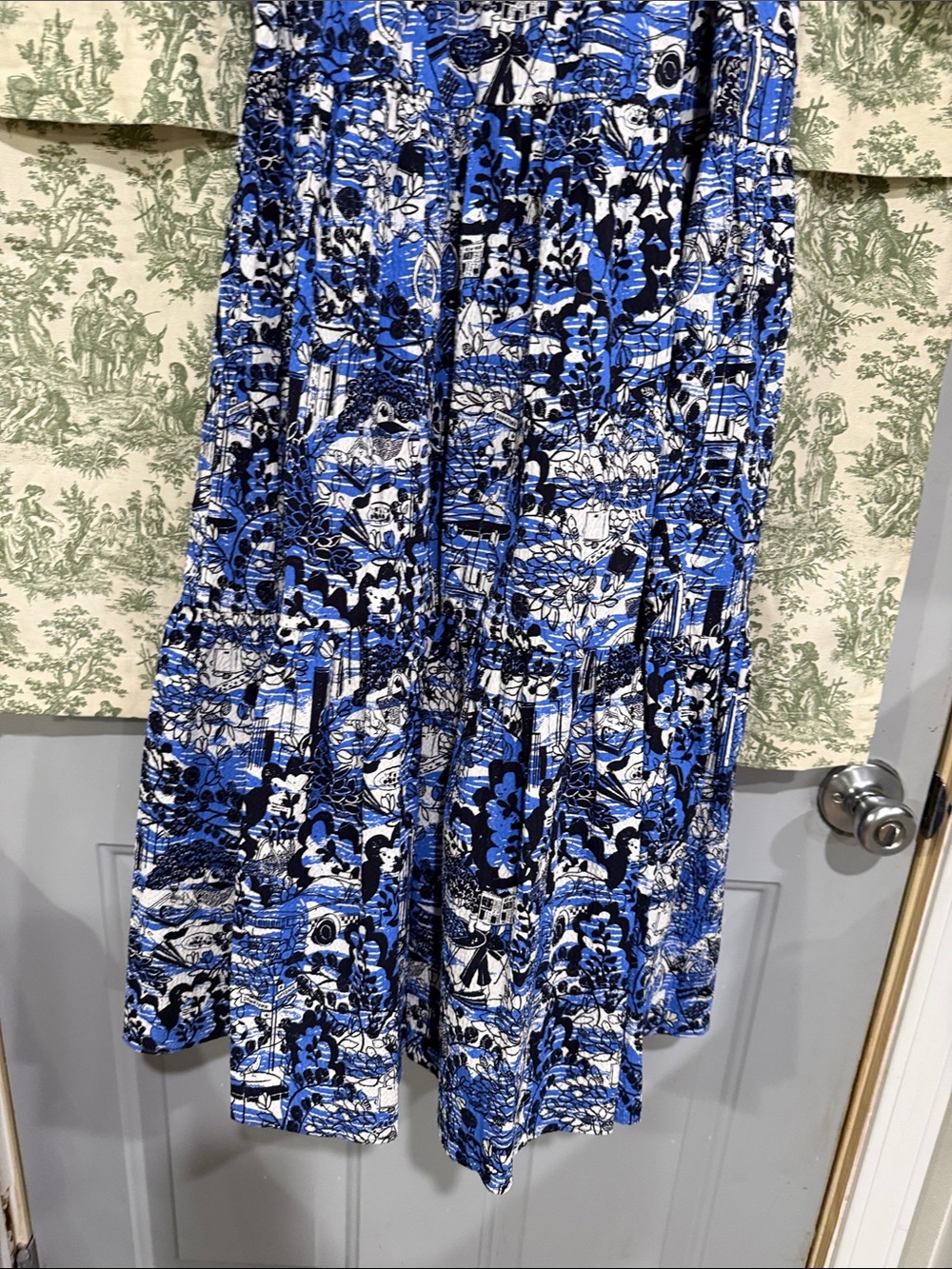 NWOT kate spade Scenic Stroll NY Blue Printed Midi Dress - Picture 12 of 15